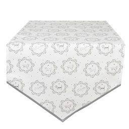 [LGD65] Runner da Tavola Bianco Grigio 50x160 cm