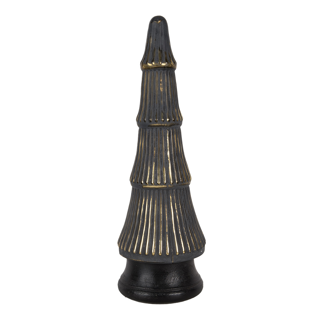 Weihnachtsdeko Weihnachtsbaum Goldfarbig Grau Ø 15x45 cm