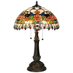 [5LL-5530] Lampe de table Tiffany Rouge, Vert Ø 41x67 cm E27/max 2x60w
