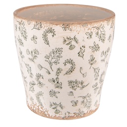 [6CE1545L] Flower Pot Inside Green, Beige Ø 17x16 cm