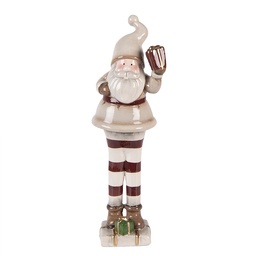 [6CE2251] Decorazione Natalizie Babbo Natale Beige Rosso 8x7x23 cm