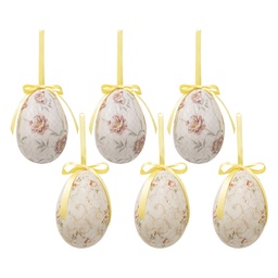 [65908] Decoratie hanger ei (set 6) Ø 7x10 cm