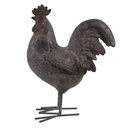 Image de décoration le coq Gris, Marron 19x9x24 cm