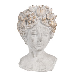[6TE0499S] Vaso Porta Pianta Capo Grigio 14x14x22 cm