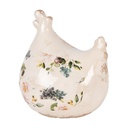 Deko Huhn Beige Rosa 12x11x13 cm