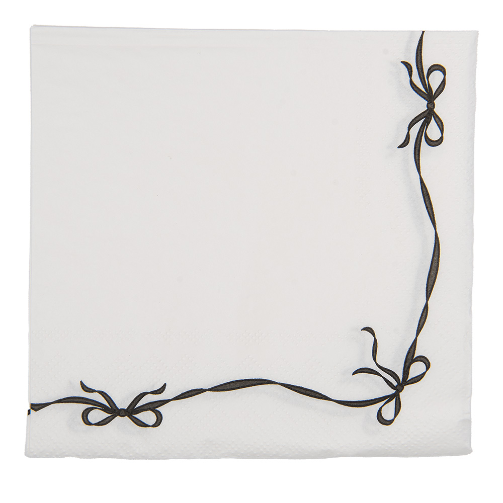 Tovaglioli di carta Bianco Nero 33x33 cm (20)