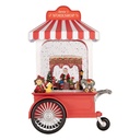 Spieldose Eiswagenmit LED Rot Weiß 16x9x27 cm / 3xAA