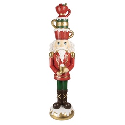 [5PR0143] Weihnachtsdeko Nussknacker Rot Grün 30x28x120 cm