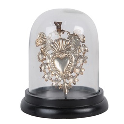 [65464] Glass cover with decoration Ø 13x17 cm