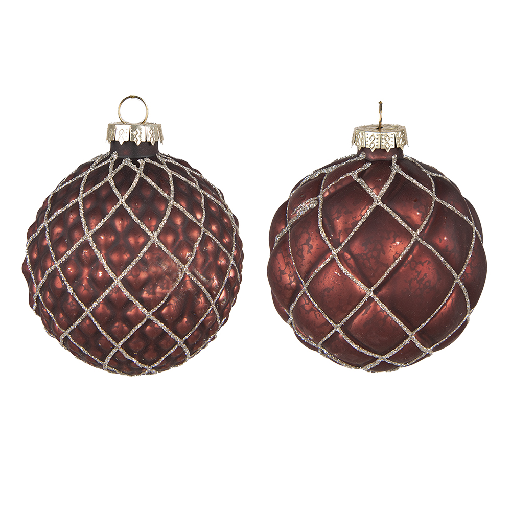 Christbaumkugel Rot Ø 8x8 cm (set 2)