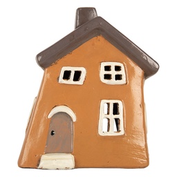 [6CE2204] Decoration House Orange Grey 18x13x20 cm