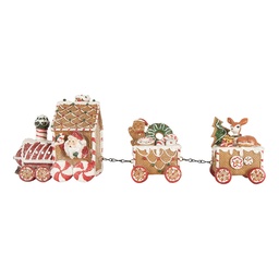 [6PR5839] Dekoration Zug Braun Rot 33x10x15 cm