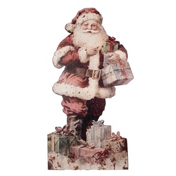[5Y1421] Decorazione Babbo Natale Rosso Beigee 50x2x96 cm