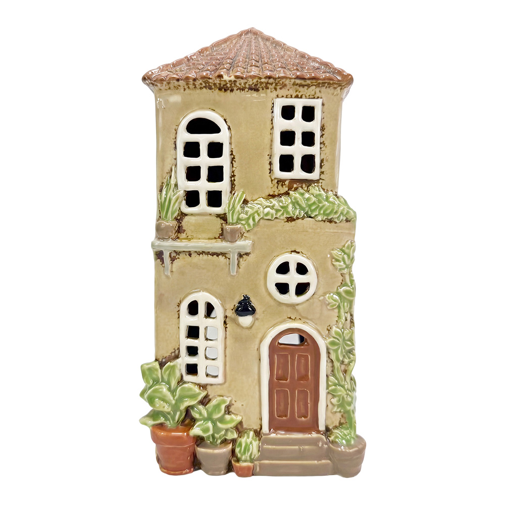 Waxinelichthouder huis 12x9x23 cm