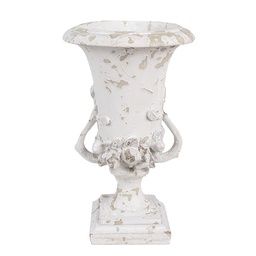 [6PR5058] Vaso Porta Pianta Bianco Beige Ø 19x28 cm