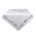 Square Tablecloth White Blue 150x150 cm