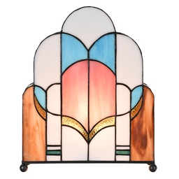 [5LL-6117] Lampe de table Tiffany blanc 30x4x25 cm E14/max 1x40W