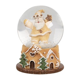 [65764] Snowball Santa Claus Brown White Ø 5x6 cm