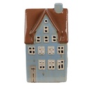 Kerzenhalter Weihnachten Häuschen Blau Braun 11x8x20 cm