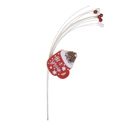 [65864] Weihnachtsdeko Rot Weiß 12x1x45 cm