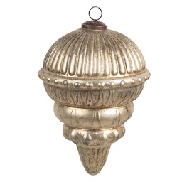 [6GL4553M] Palla di natale Color oro Marrone Ø 10x14 cm