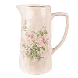 [6CE1543L] Dekorativer Krug Rosa Beige 21x15x25 cm