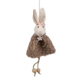 [65354] Decorative Hanger Rabbit Brown 8x3x16 cm