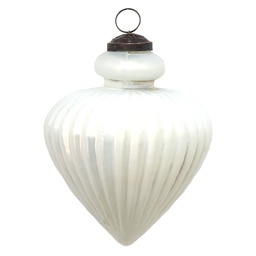 [6GL3680] Boule de Noël Blanc Ø 10x11 cm