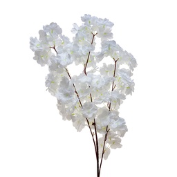 [5PL0108W] Branche de décoration avec fleurs Blanc Ø 8x95 cm