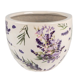 [6CE1553S] Blumentopf für Innen Violett Beige Ø 15x11 cm