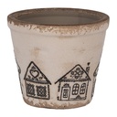 Flower Pot Inside Beige Black Ø 8x7 cm