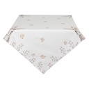 Nappe carrée Blanc, Marron 100x100 cm
