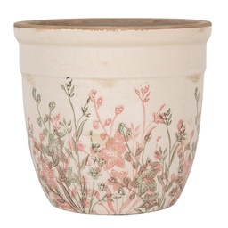 [6CE1974L] Flower Pot Inside Beige Pink Ø 18x17 cm