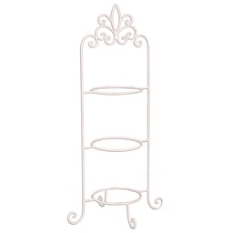 [4Y0237W] Cake stand for 3 plates White 38x30x77 cm