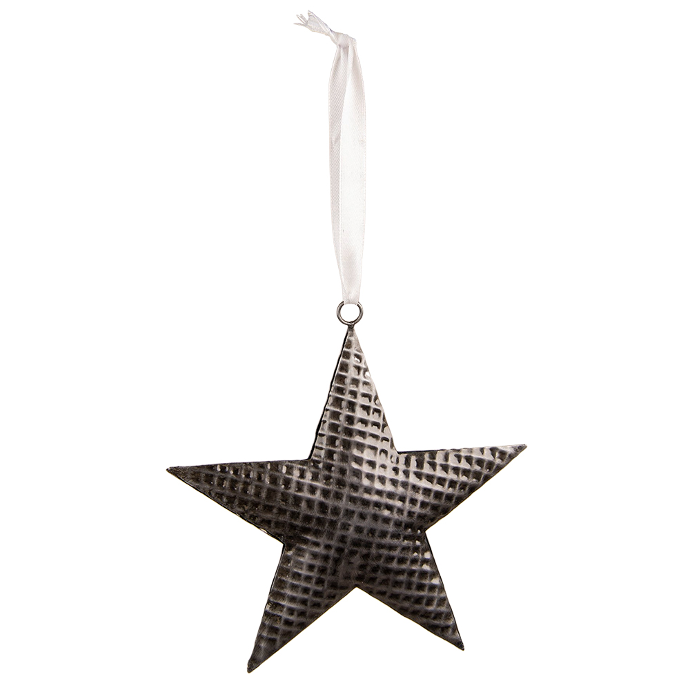 Décoration pendentif étoile Gris 15x3x15 cm