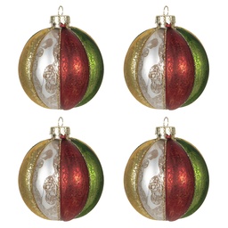 [6GL2736] Boules de Noël set de 4 Multicouleur Ø 8x8 cm