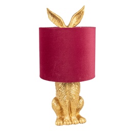 [6LMC0099GOVBU] Tischlampe Kaninchen Goldfarbig Rot Ø 20x43 cm E27/max 1x60W