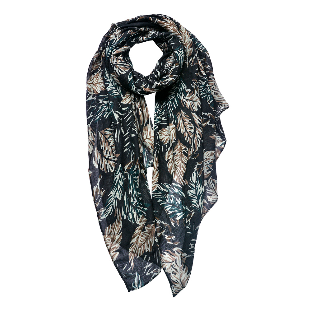 Foulard femme impirmée Noir, Gris 90x180 cm