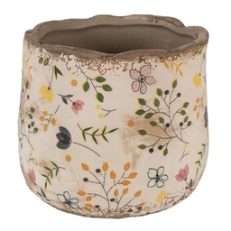 [6CE1610S] Pot de fleurs d'intérieur Beige Jaune Ø 14x12 cm