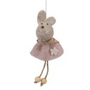 Decorative Hanger Rabbit Pink 6x3x13 cm