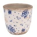 Vaso Porta Pianta Beige Blu Ø 11x10 cm