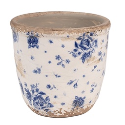 [6CE1658XS] Blumentopf für Innen Beige Blau Ø 11x10 cm