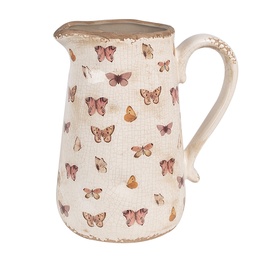 [6CE1663L] Pichet décoratif Beige Rose 21x15x23 cm