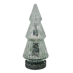 [6GL4569ZI] Image de décoration de Noël Sapin de Noël avec LED Couleur argent Ø 7x16 cm