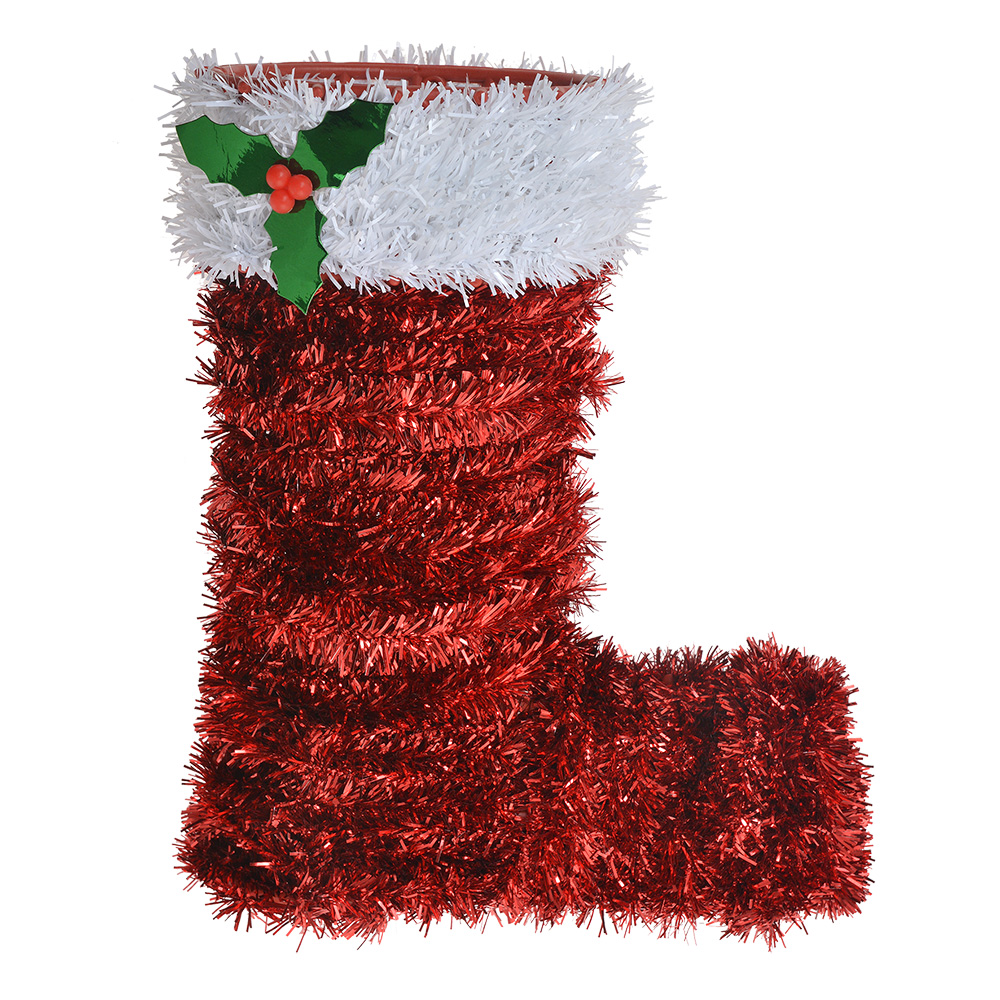 Christmas Decoration Boot Red White 17x8x22 cm