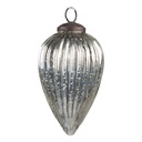 Weihnachtskugel Silberfarbig Ø 6x12 cm