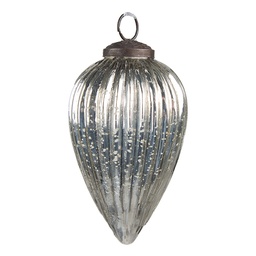 [6GL4008] Boule de Noël Argent Ø 6x12 cm