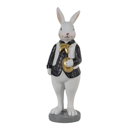 [6PR3576] Image de décoration Lapin Noir, Blanc 5x5x15 cm