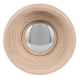 [62S200W] Wandspiegel Beige Ø 24x7 cm