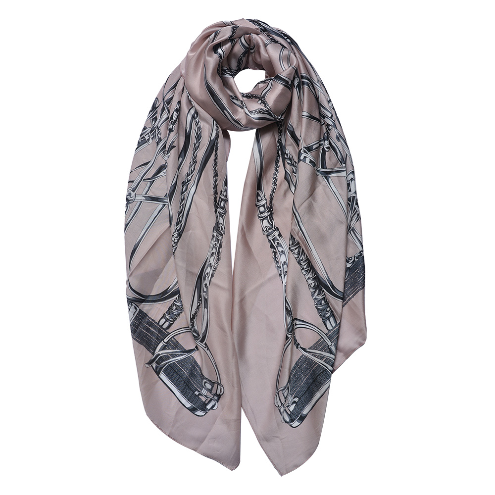 Scarf Women Print Khaki 90x180 cm